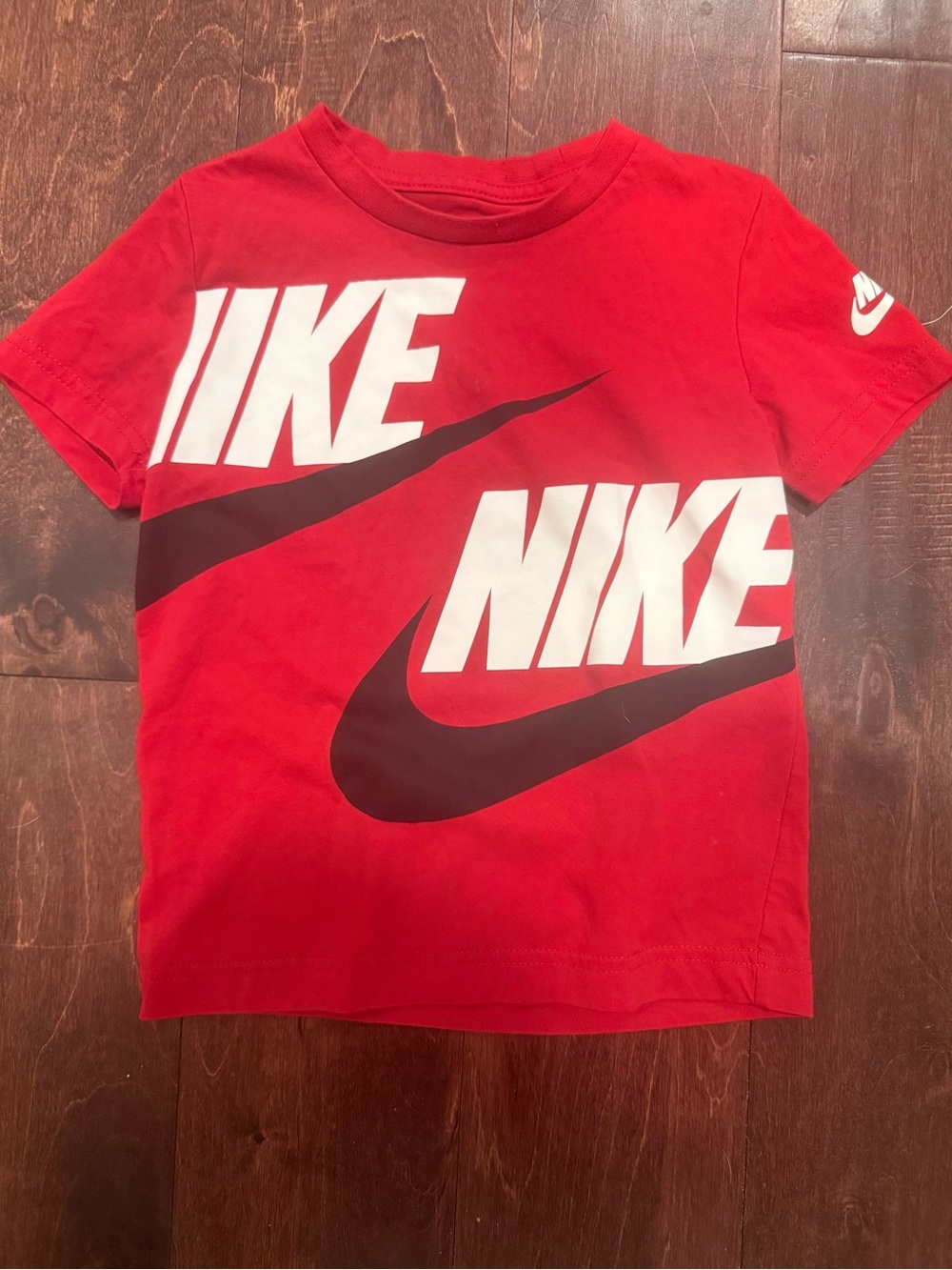 Nike Red Short-Sleeve Tee with Bold White Logo